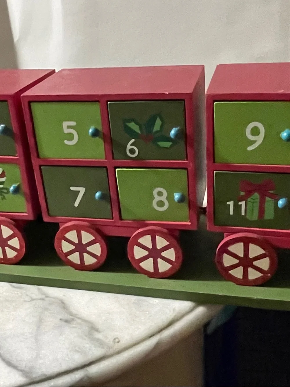 Rare Vintage Solid Wooden Train 25 Days Hope Chest to Christmas 23.5”
